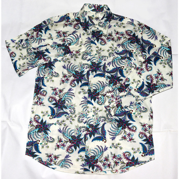 Alan Flusser Men's Long Sleeve Button Front Casual Paisley Shirt Size Medium - Picture 1 of 8